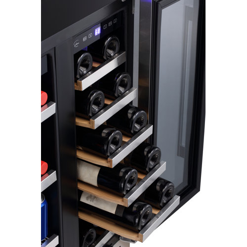 Sollevare 23.53'' width 18 Bottle and 57 Can Dual Zone Wine & Beverage Refrigerator & Reviews